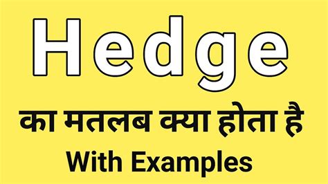 Hedge meaning in Hindi .